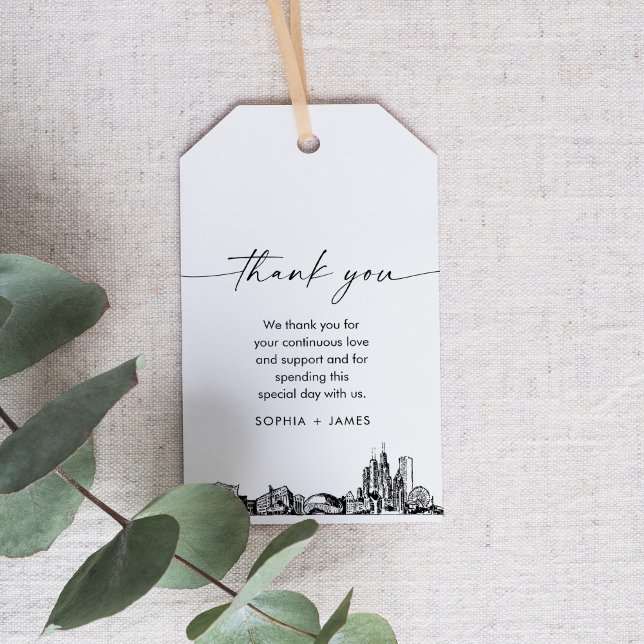 Chicago Skyline Wedding Thank You Favour Tag (Creator Uploaded)
