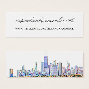 Chicago Skyline Wedding Website Enclosure Card
