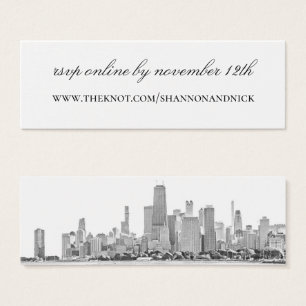 Chicago Skyline Wedding Website Enclosure Card