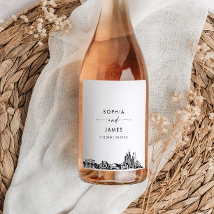 Chicago Skyline Wine Label