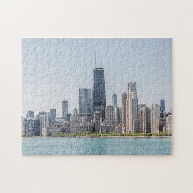 Chicago Skyline With Lake Michigan Jigsaw Puzzle (Horizontal)