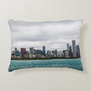 Chicago skylinechicago, skyline, aerial, architect accent pillow