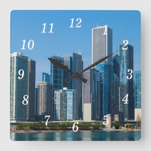 Chicago Skyscrapers Wall Clock (Front)