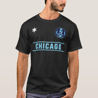 Chicago Soccer Jersey Mini Badge White and Blues T-Shirt