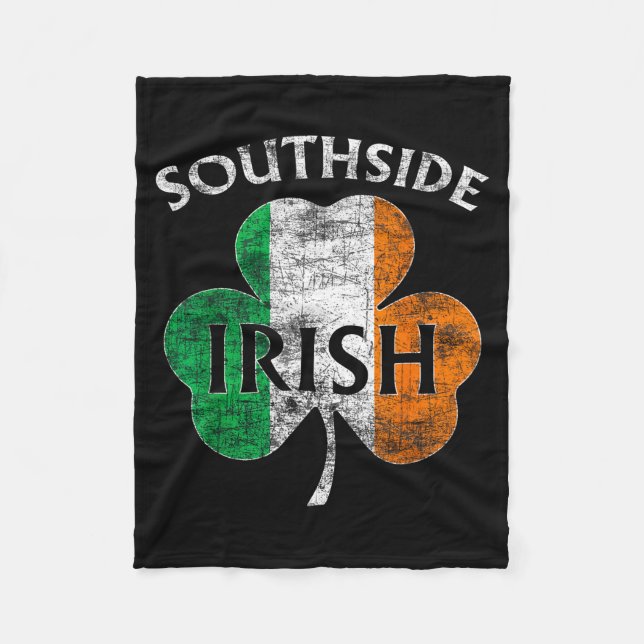Chicago Southside Irish Flag St. Patrick's Day  Fleece Blanket (Front)