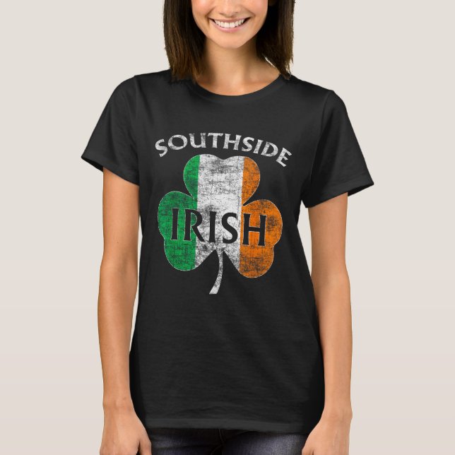 Chicago Southside Irish Flag St. Patrick's Day  T-Shirt (Front)