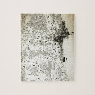 Chicago Streets and Buildings Vintage Map Jigsaw Puzzle