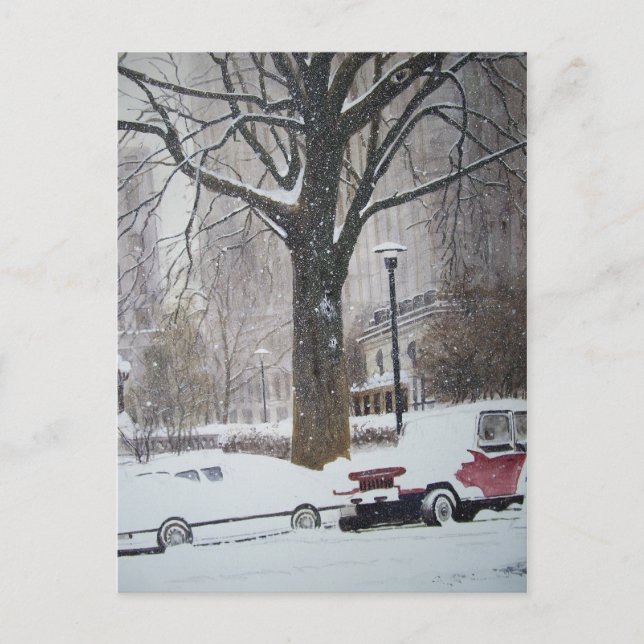 Chicago Streets on a winter day- postcard (Front)