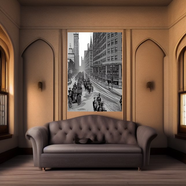 Chicago streets year 1890 | AI Art  Poster (Creator Uploaded)
