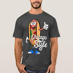 Chicago Style Hot Dog poppy seed bun design T-Shirt