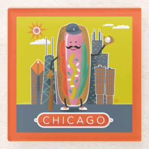 Chicago-Style Hotdog Glass Coaster