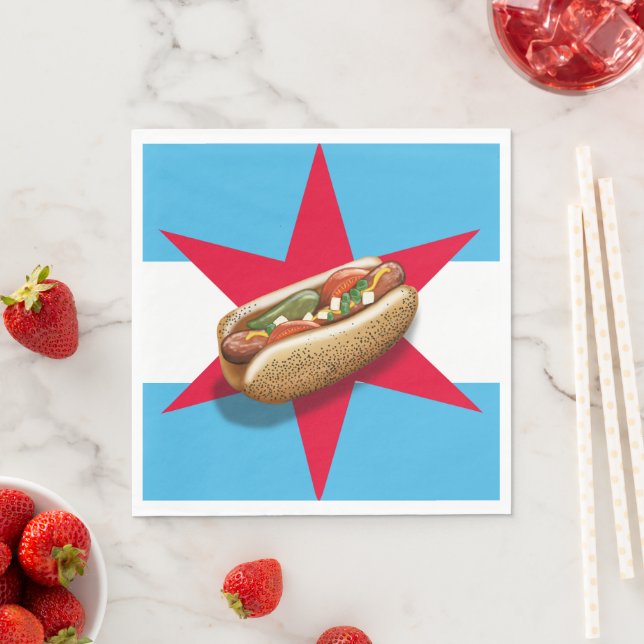 Chicago Style HotDog Party Time Napkin (Insitu)