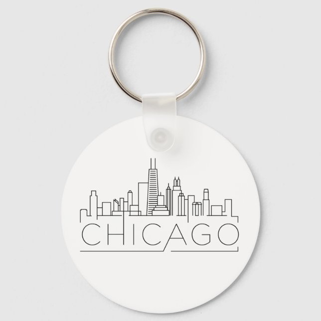 Chicago Stylized Skyline Keychain (Front)