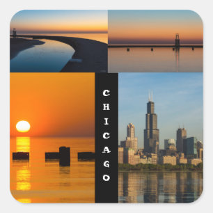 Chicago Sunrise Square Sticker