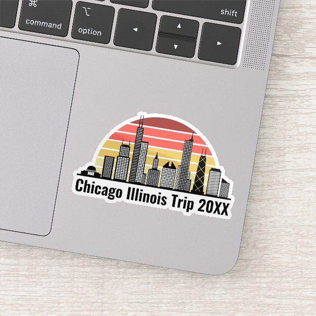 Chicago Sunset Customized Trip Souvenir Laptop (Detail)