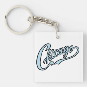 Chicago Texte en Chicago Porte - clé de script ble