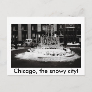 Chicago, the snowy city! postcard