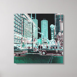 Chicago Theatre State and Lake Theatre 1963 neon Canvas Print