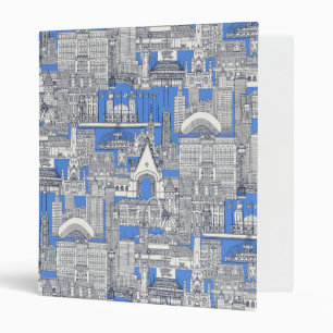 Chicago toile midnight blue retro blue binder