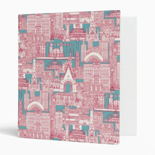 Chicago toile viva magenta turquoise binder