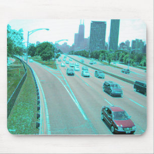 Chicago Traffic in Coloured Foil Mouse Pad