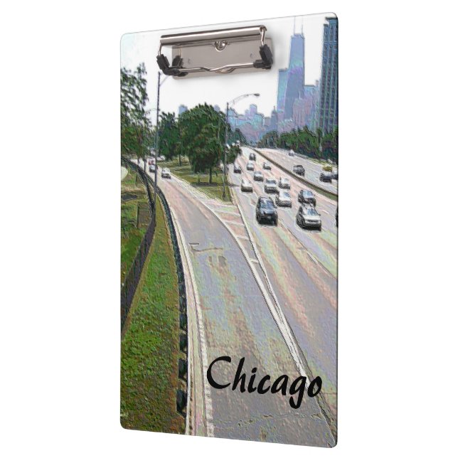 Chicago Traffic in Sandstone Clipboard (Left)