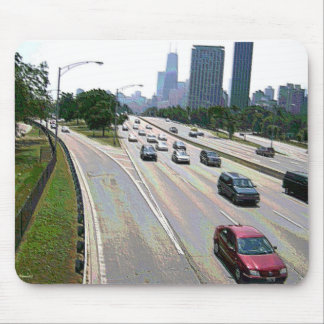Chicago Traffic in Sandstone Mouse Pad