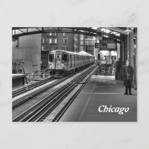 Chicago Train Postcard