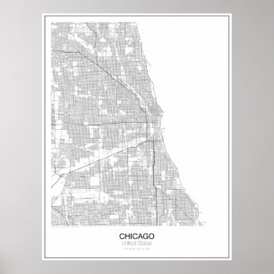 Chicago, United States Minimalist Map Poster