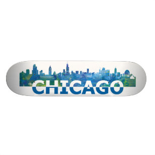 Chicago USA Skyline Skateboard