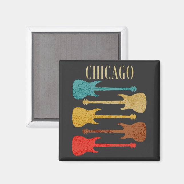Chicago Vintage Guitars Concert Festival Souvenir Magnet (Front/Back)