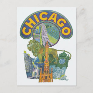 Chicago Vintage Travel Postcard