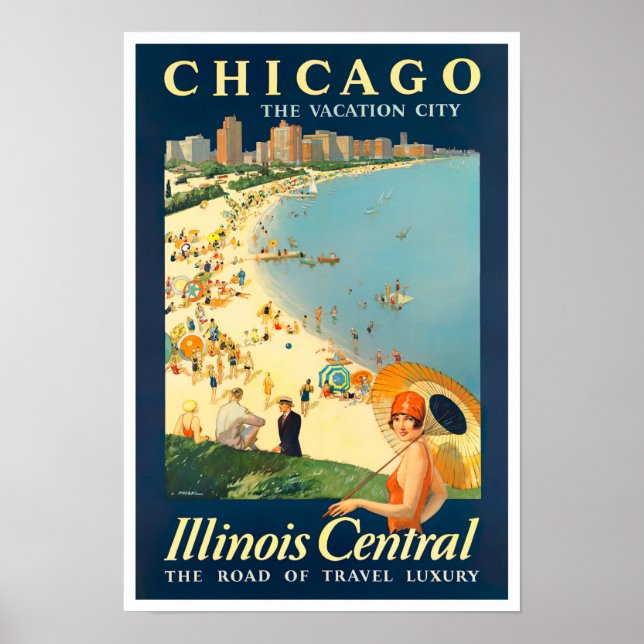 Chicago vintage travel poster (Front)