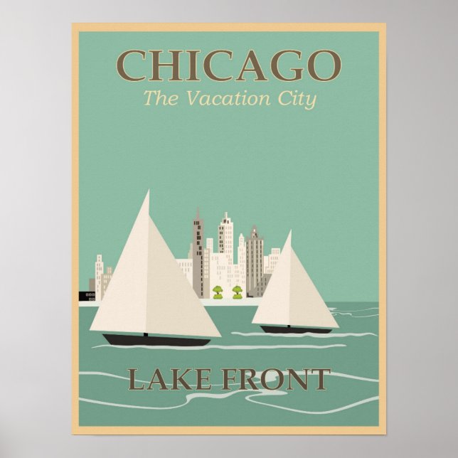 Chicago Vintage Travel Poster (Front)