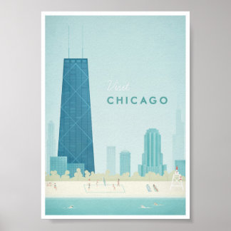 Chicago Vintage Travel Poster