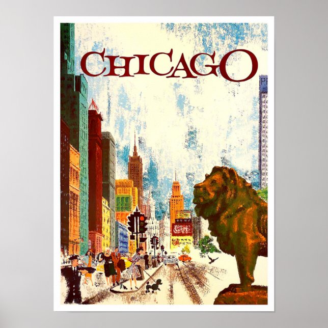 Chicago vintage travel poster (Front)