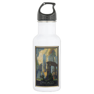 Chicago Vintage Travel Poster 532 Ml Water Bottle