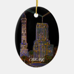 Chicago Water Tower Beautiful Art Vintage Ceramic Ornament