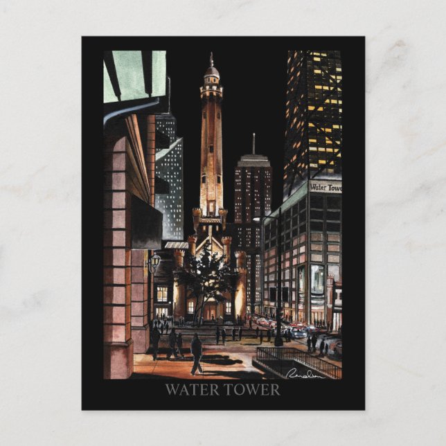 Chicago Water Tower Painting Randsom Art Postcard (Front)