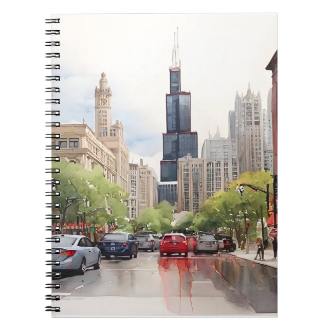 Chicago watercolor art notebook (Front)