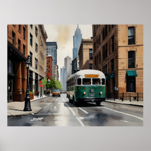 Chicago watercolor art poster