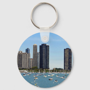 Chicago Waterfront Skyline Photo Keychain