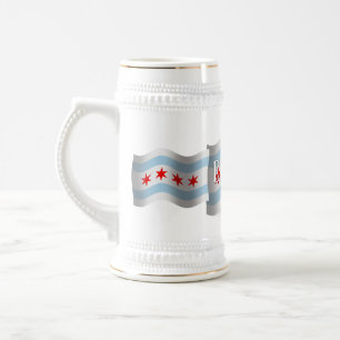 Chicago Waving Flag Beer Stein