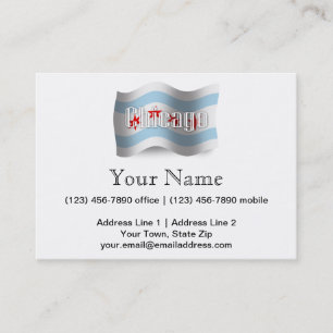 Chicago Waving Flag Business Card