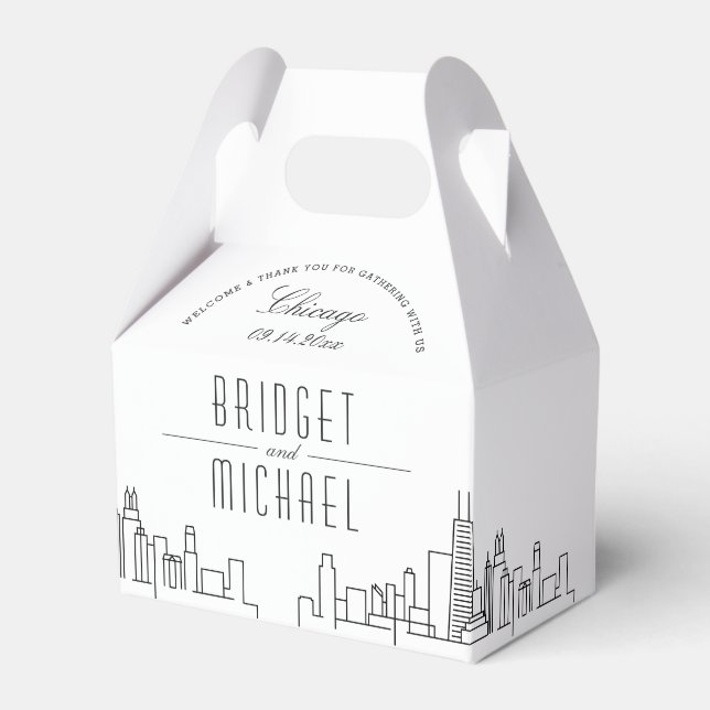 Chicago Wedding | City Skyline  Favor Box (Front Side)