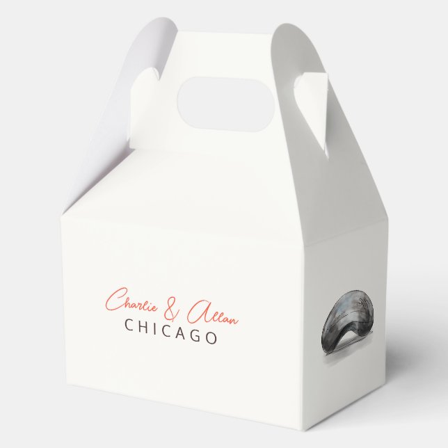 Chicago wedding  favor box (Front)