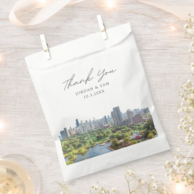 Chicago Wedding Personalized Photo Favour Bag (Clipped)