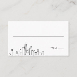 Chicago Wedding Place Cards Front and Back