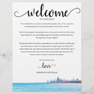 Chicago Wedding Weekend Welcome Itinerary