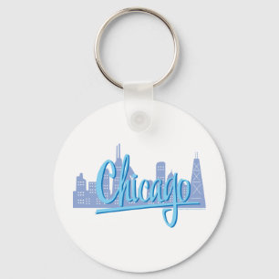 Chicago Windy City Skyline Keychain